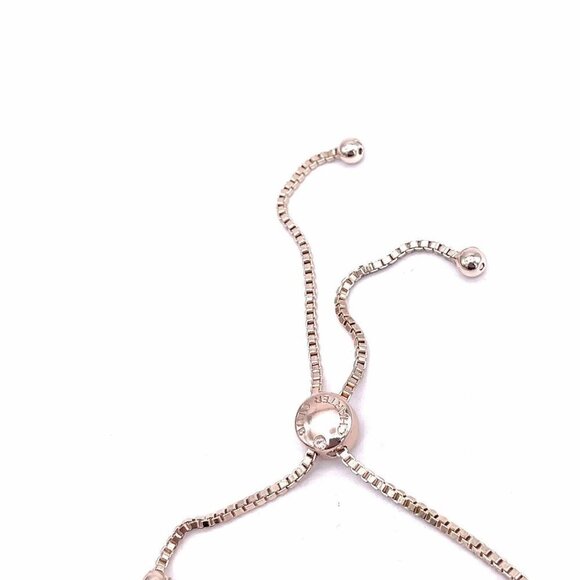 Charter Club Pave Imitation Pearl Slider Bracelet Pink Gold Tone Adjustable - Picture 3 of 4